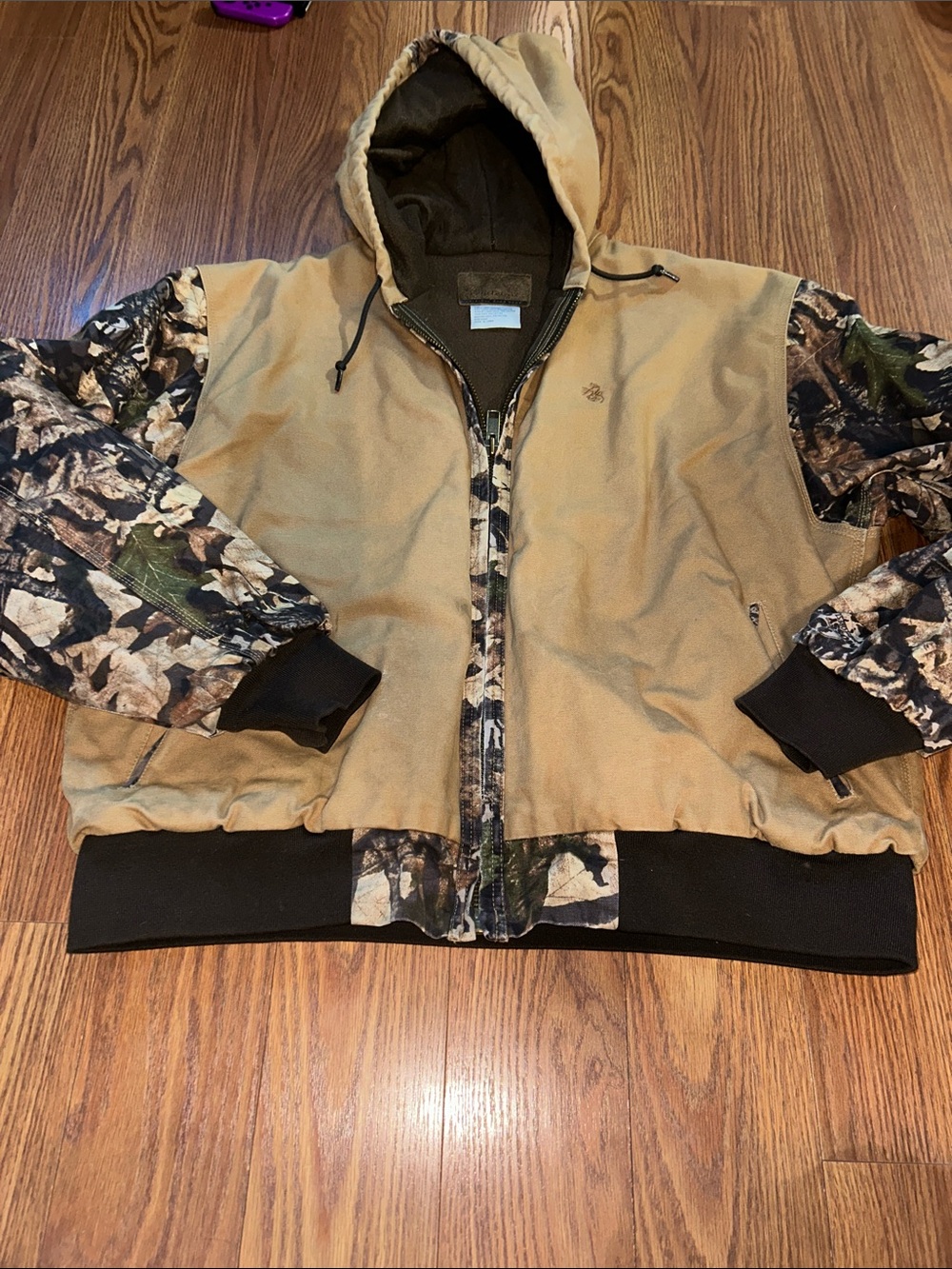 Vintage Legendary Whitetails Heavy Brown Duck Canvas & Camo Coat size XX-large